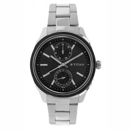 Titan Neo 1733KM01 Multifunction Anthracite Dial Stainless Steel Strap Quartz Men's Watch